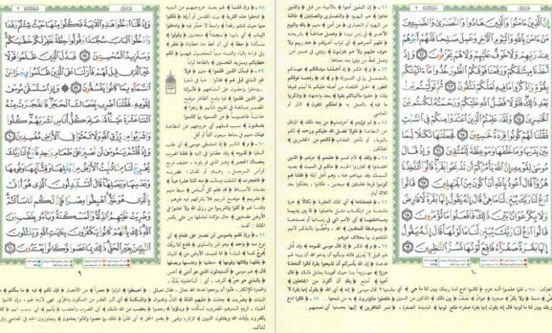 القرآن الكريم مصحف التجويد الملون و بهامشه تفسير الجلالين
